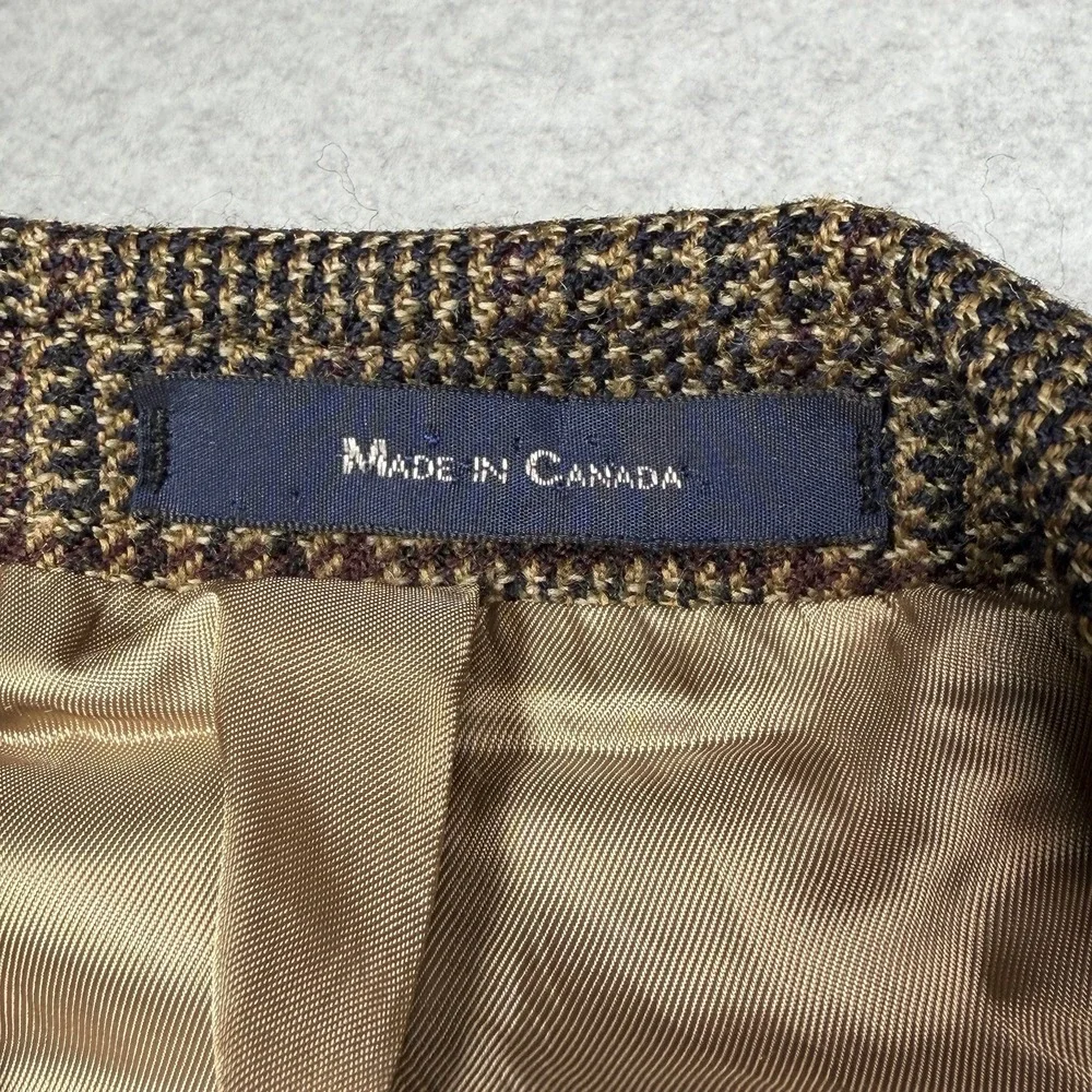Vintage 90s Polo University Club Sport Coat Men's 42 R Houndstooth Windowpane